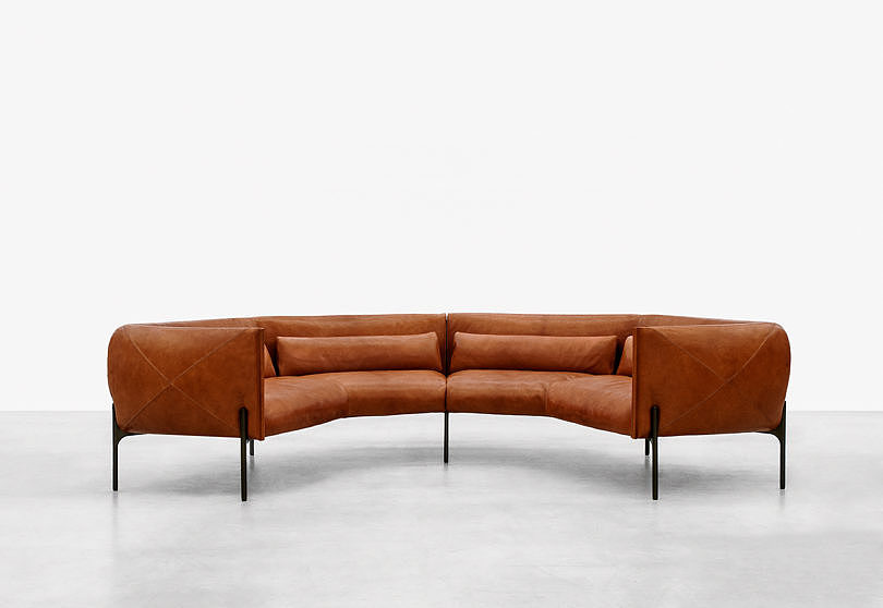 sofa，furniture，Leather sofa，Curved sofa，Otto，