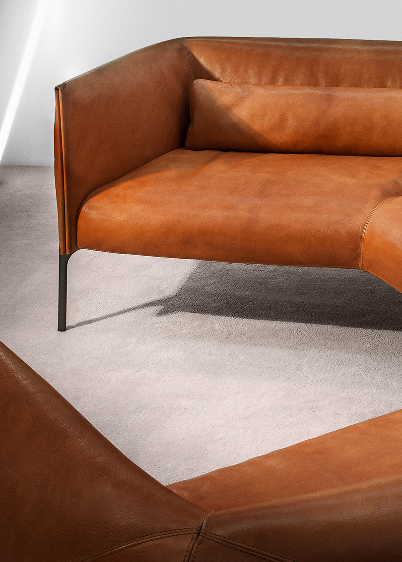 sofa，furniture，Leather sofa，Curved sofa，Otto，