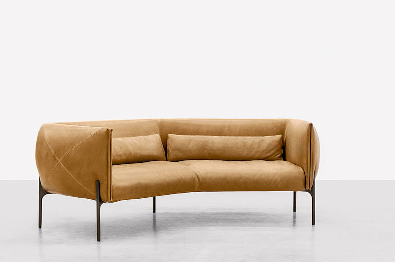 sofa，furniture，Leather sofa，Curved sofa，Otto，