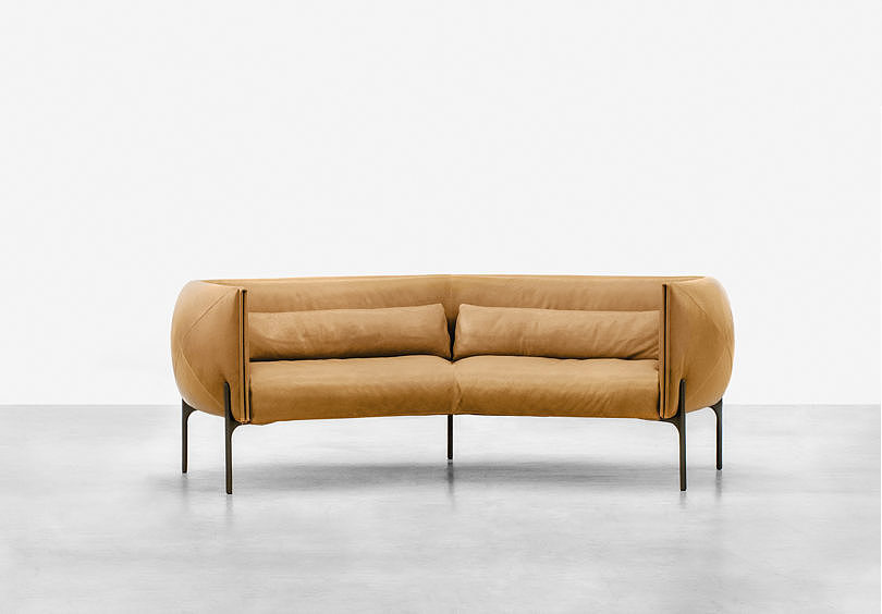 sofa，furniture，Leather sofa，Curved sofa，Otto，