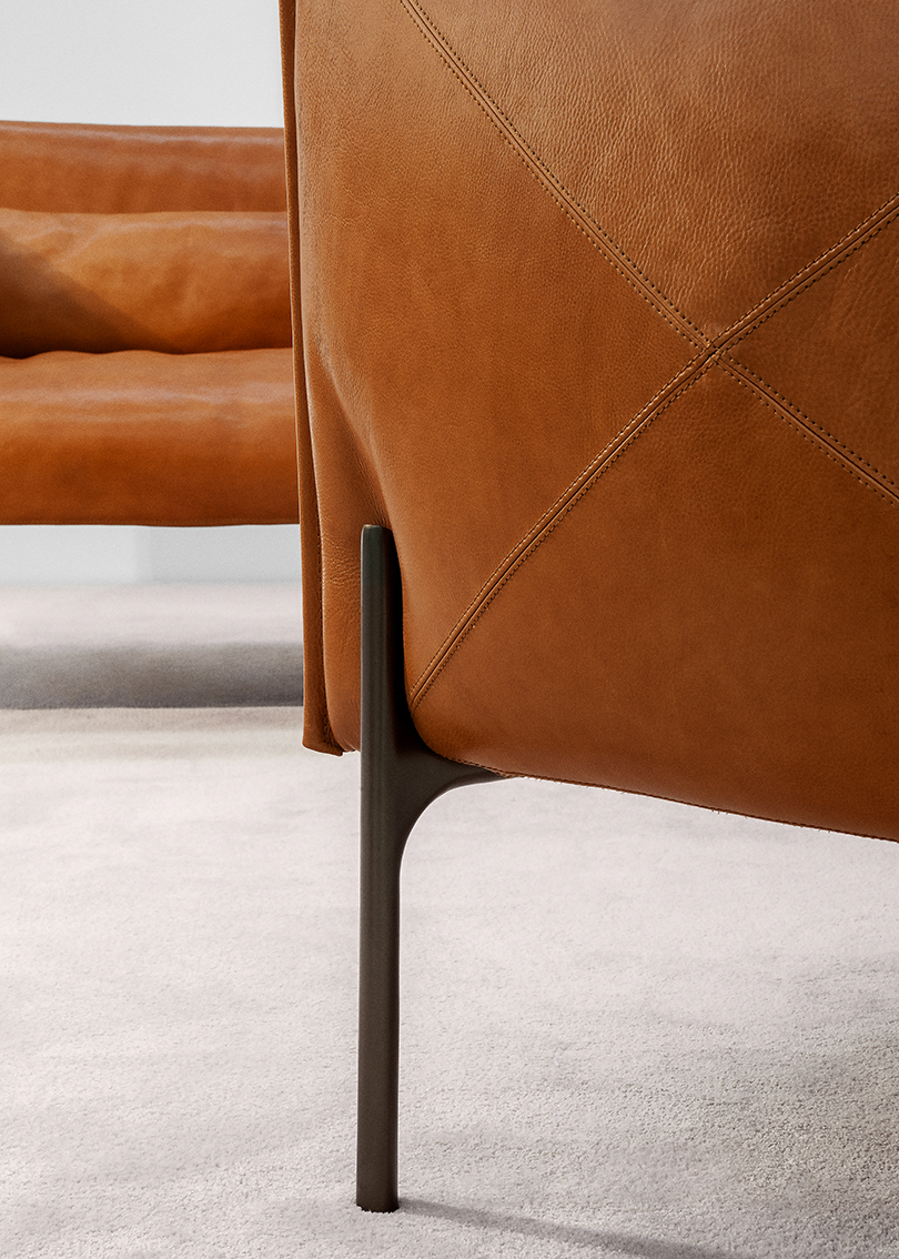 sofa，furniture，Leather sofa，Curved sofa，Otto，