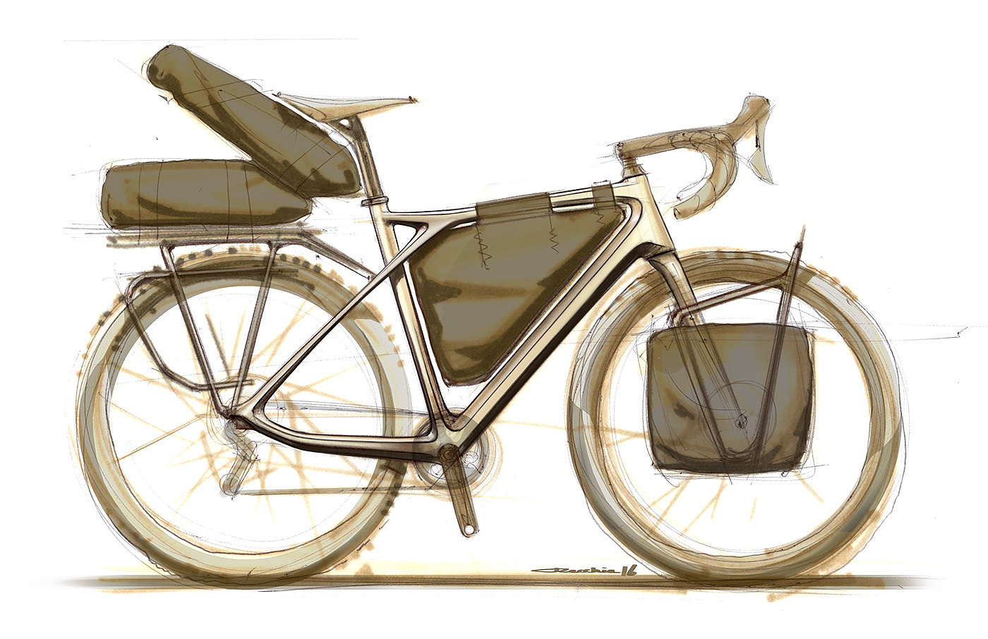 Hand drawn，Bicycle，Sketches，