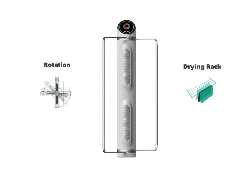 Rotary clothes hanger，Quick drying，Horizontal vertical，Red Dot Design Award，product design，