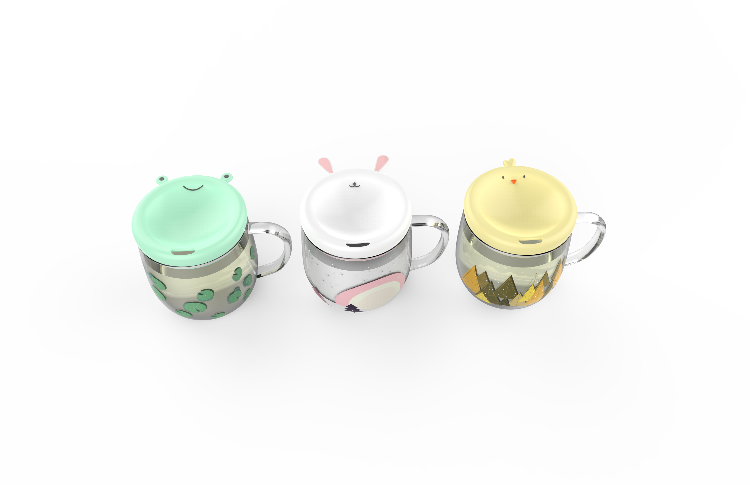 glass，Office Cup，lovely，Direct drinking cup，flower receptacle，