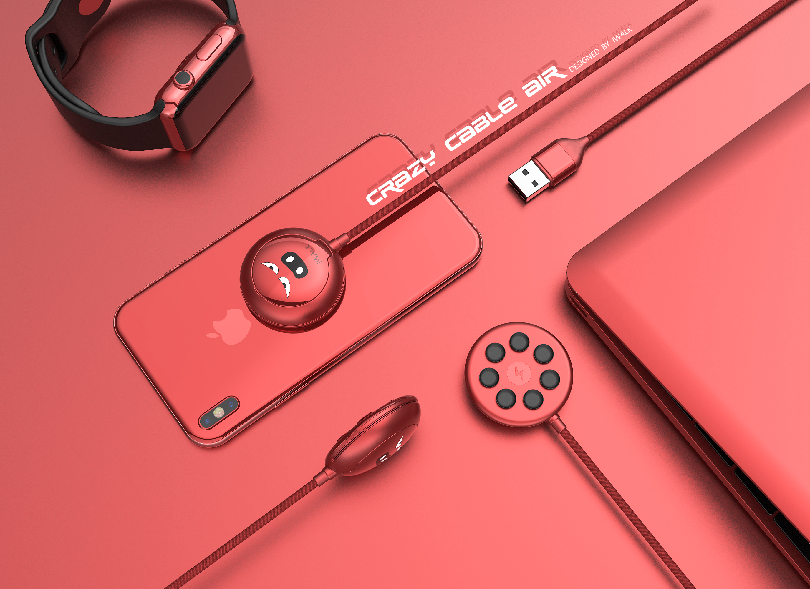 iWalk，Wireless charging，adsorbent，Charging line，