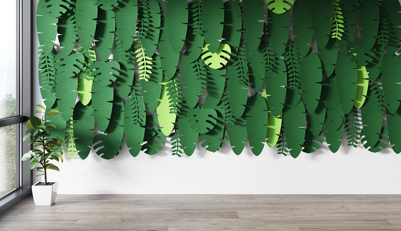 reddot，2019 red dot product design award，JungleWall，Sound absorption，green，blade，natural，