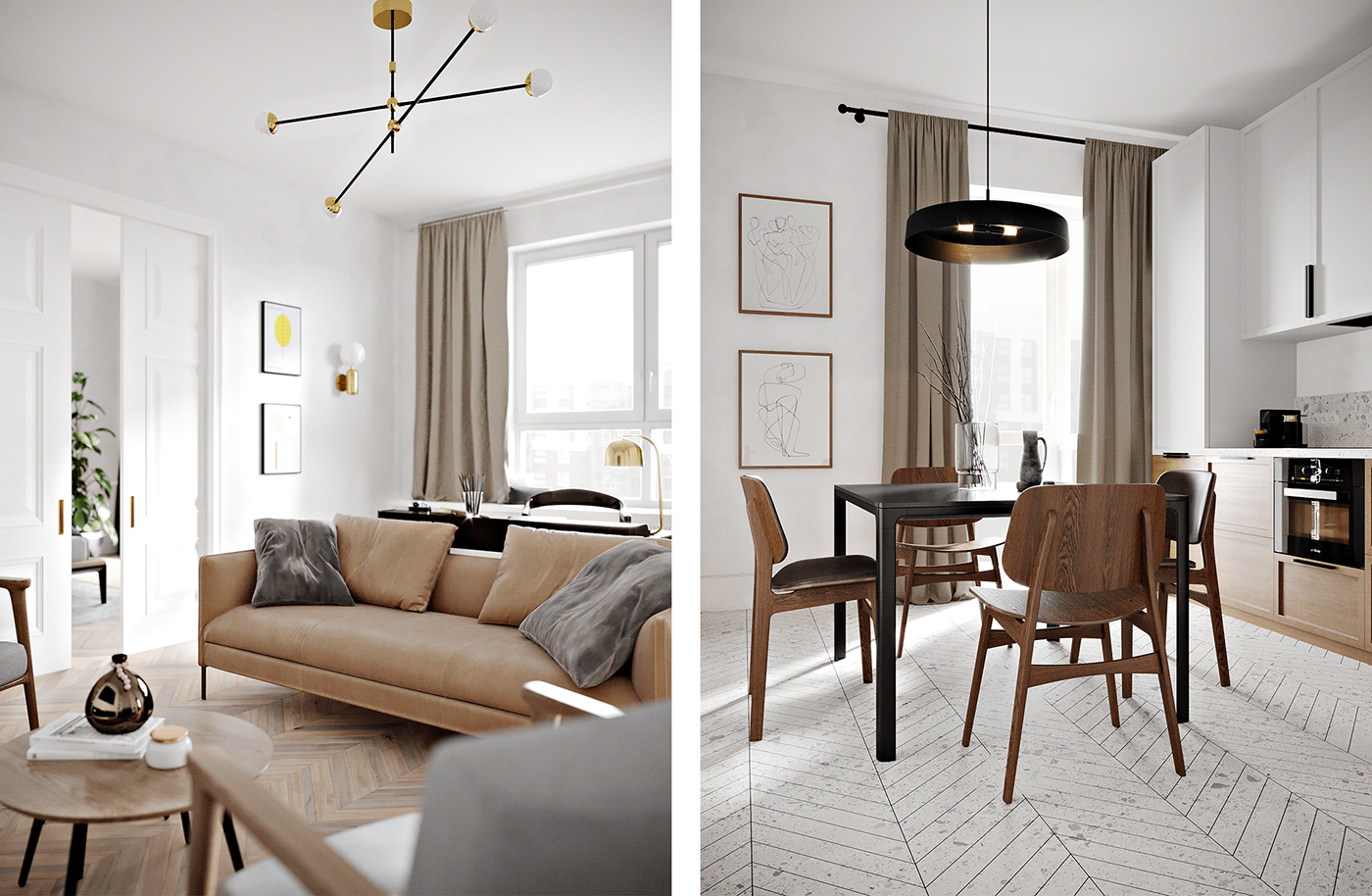 a living room，Denmark，Scandinavian Classicism，Neoclassicism，bedroom，