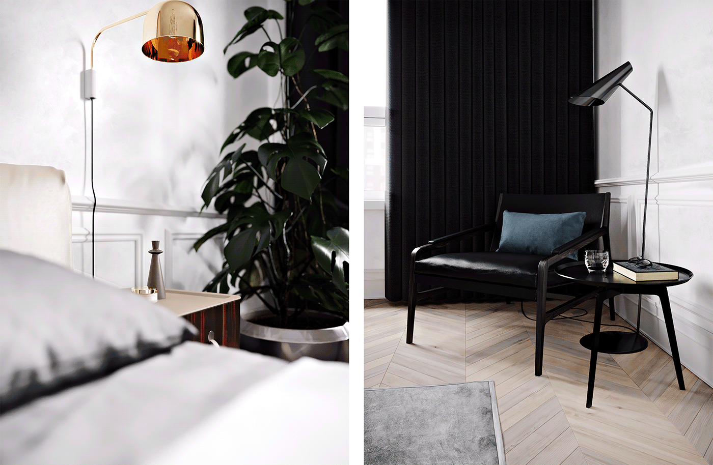 a living room，Denmark，Scandinavian Classicism，Neoclassicism，bedroom，