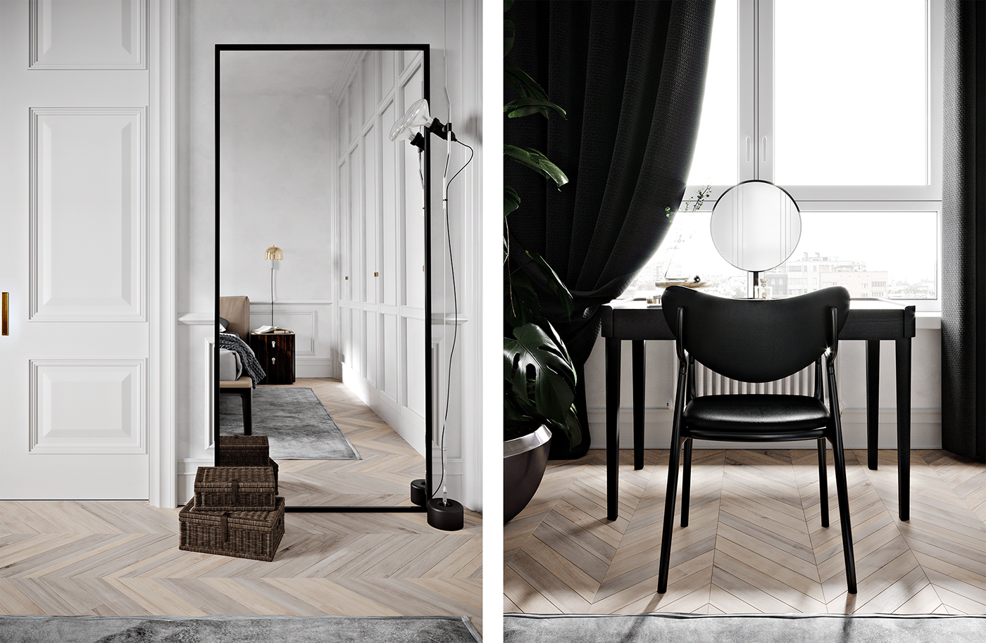 a living room，Denmark，Scandinavian Classicism，Neoclassicism，bedroom，