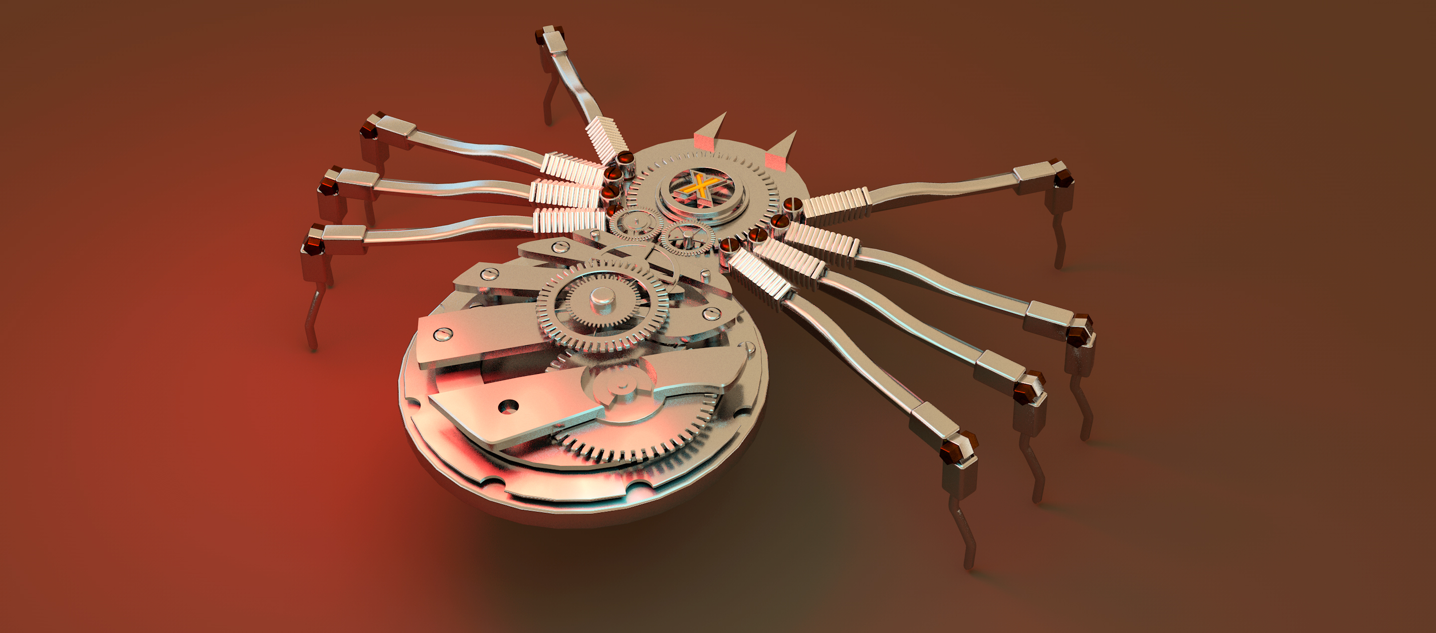 modeling，c4d，Metal，spider，