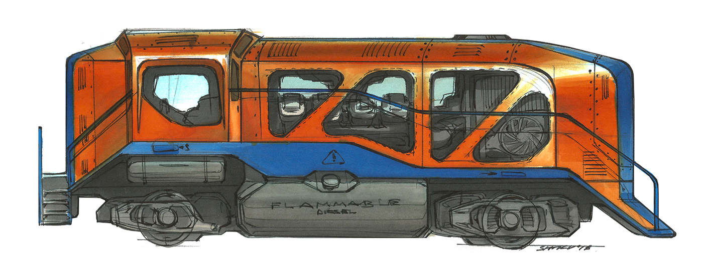 train，conceptual design，Sixties Diesel，