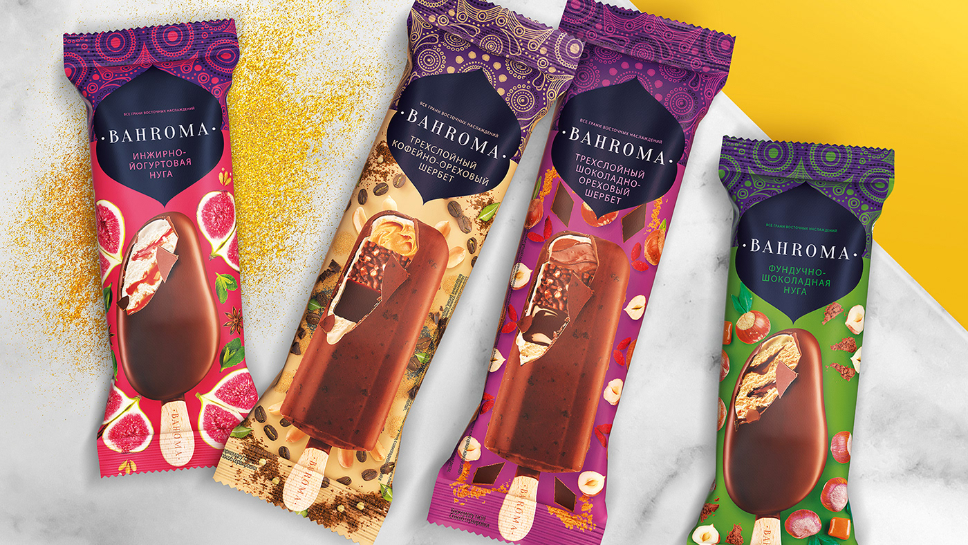 ice cream，packing design，BAHROMA，