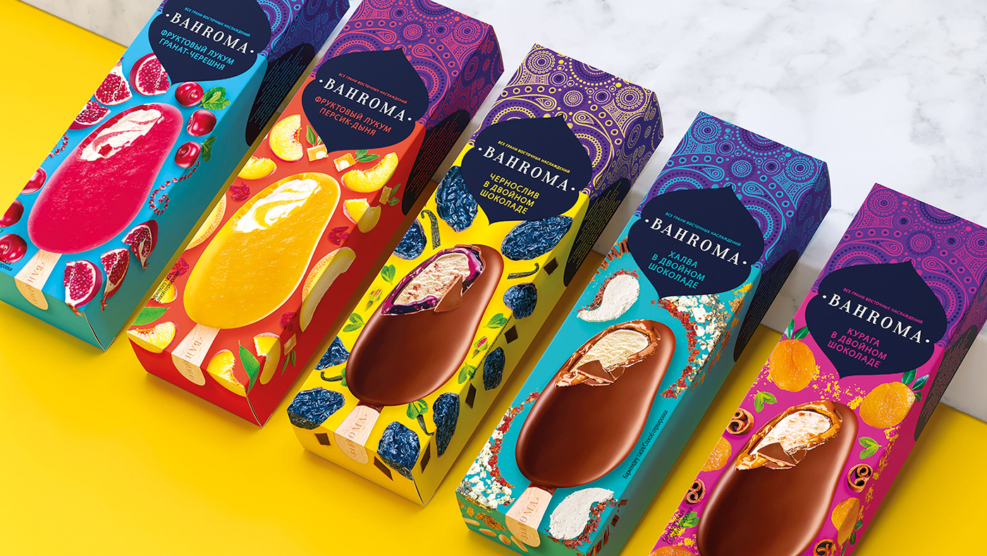 ice cream，packing design，BAHROMA，