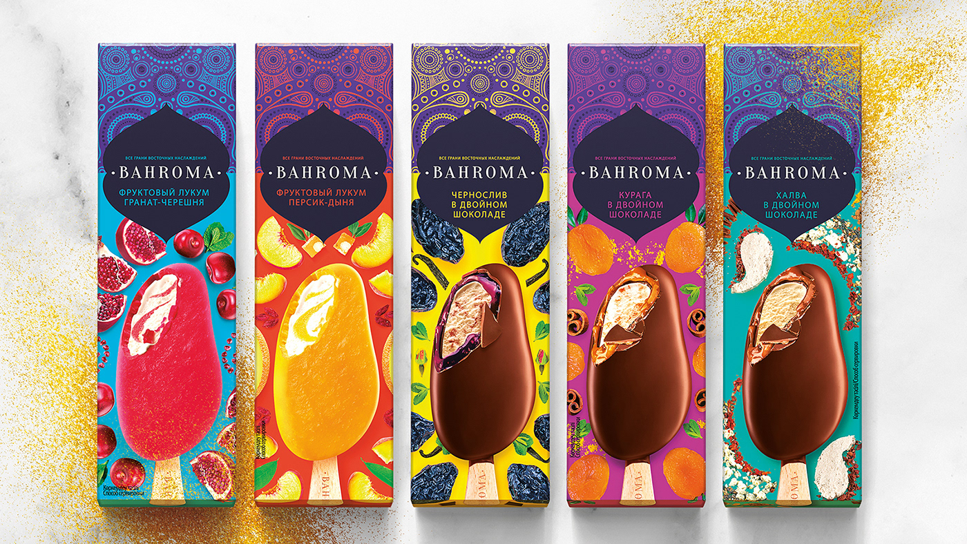 ice cream，packing design，BAHROMA，