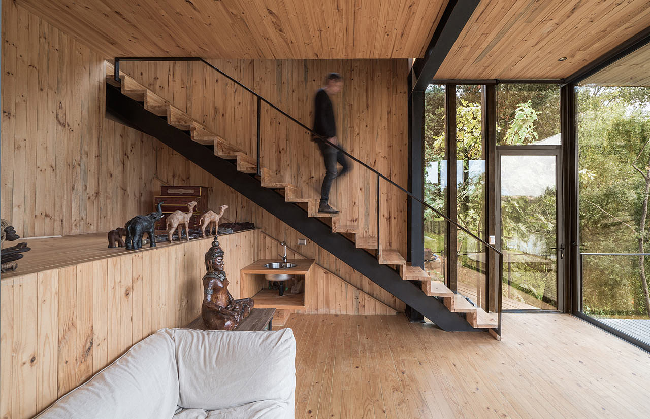 hillside，wood，Live at home，house，Xu Rudolph，Slope House，