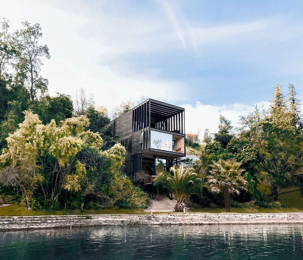 hillside，wood，Live at home，house，Xu Rudolph，Slope House，