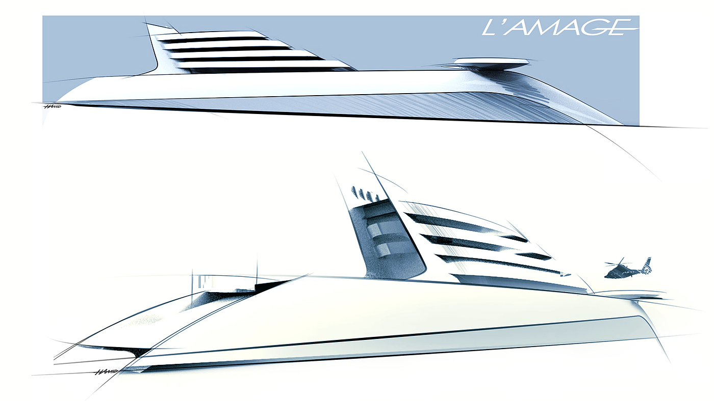 Future super yacht，L'Amage，yacht，industrial design，Monaco Yacht，