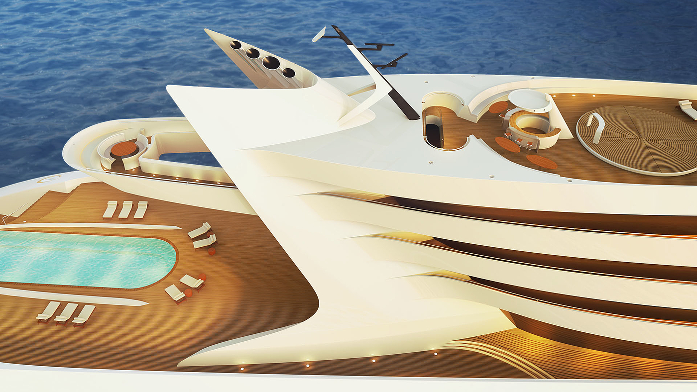 Future super yacht，L'Amage，yacht，industrial design，Monaco Yacht，