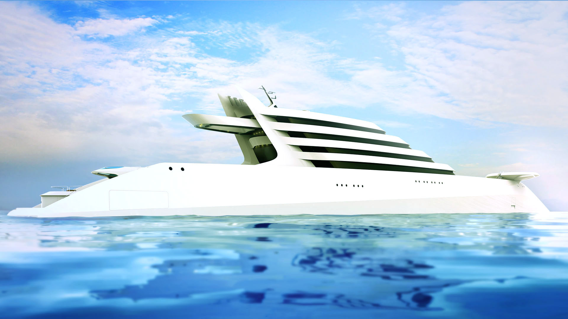 Future super yacht，L'Amage，yacht，industrial design，Monaco Yacht，