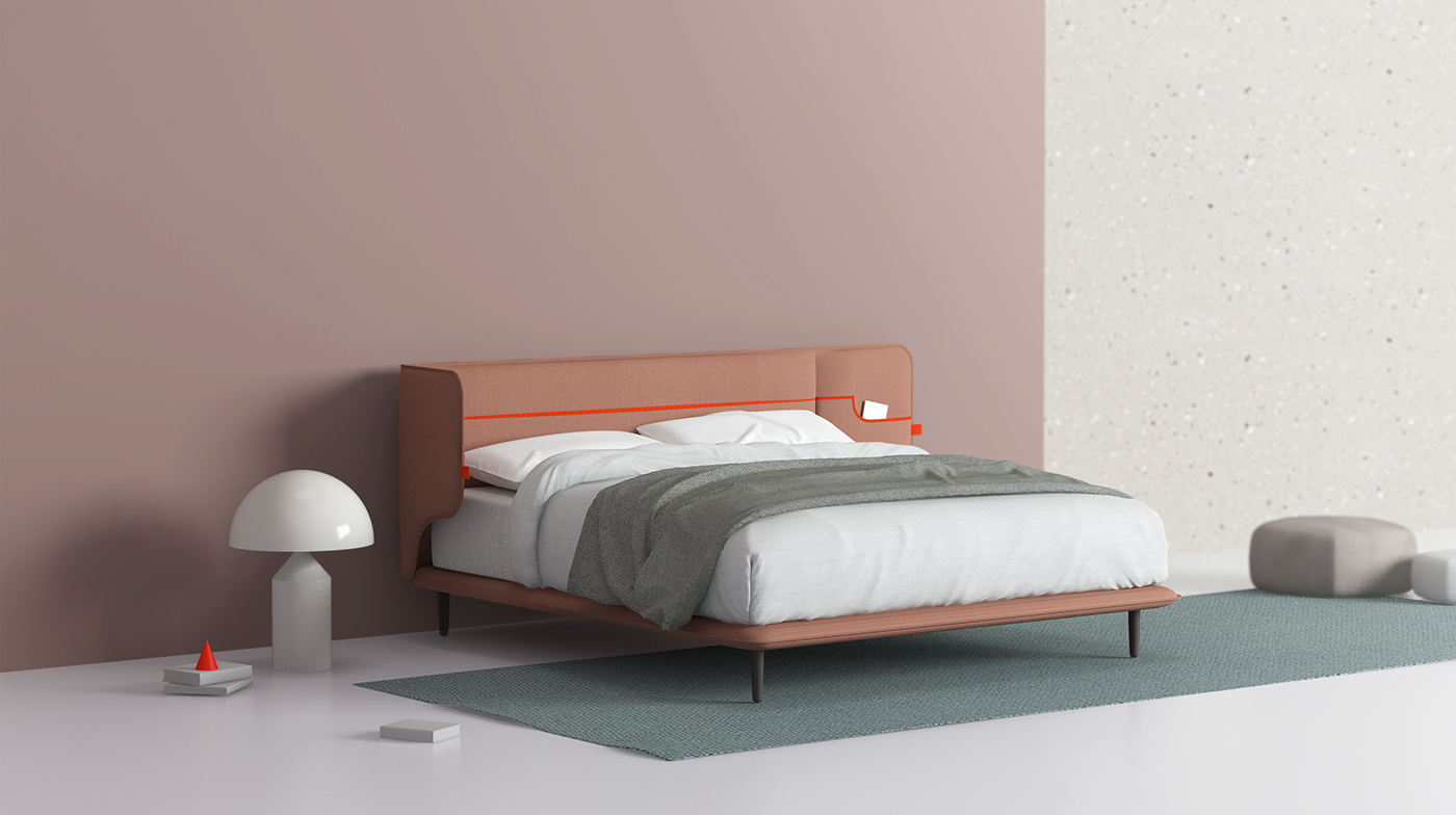 Bed，Headboard，furniture，