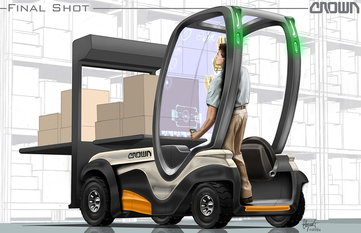 industrial design，product design，Crane locomotive，Forklift，vehicle，