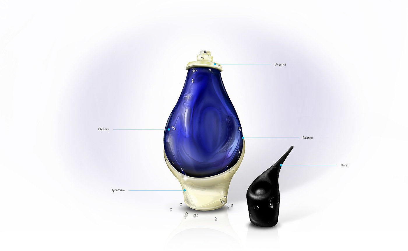 Perfume bottle，packing design，Glass，