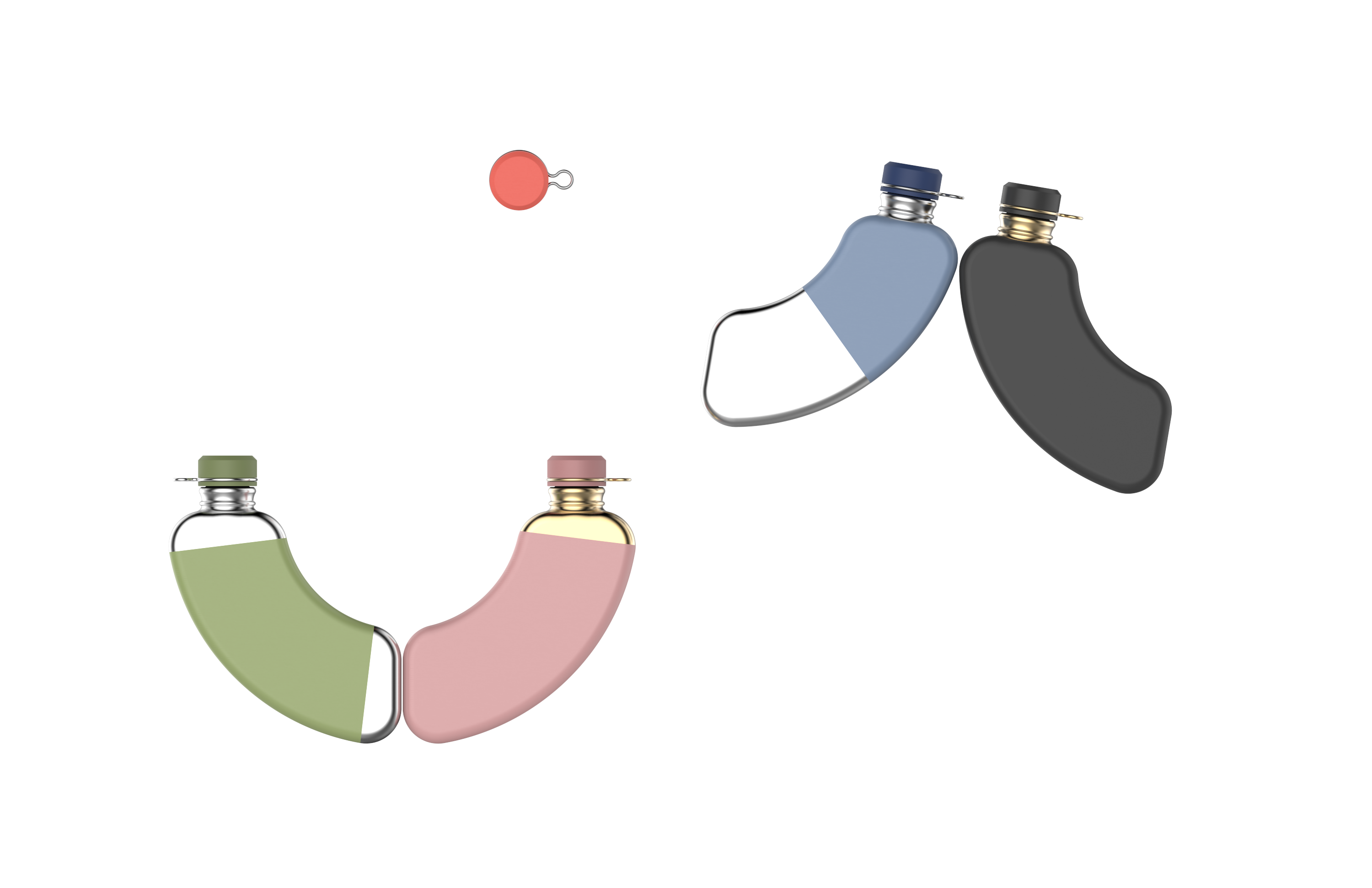 Portable，stainless steel，flagon，glass，