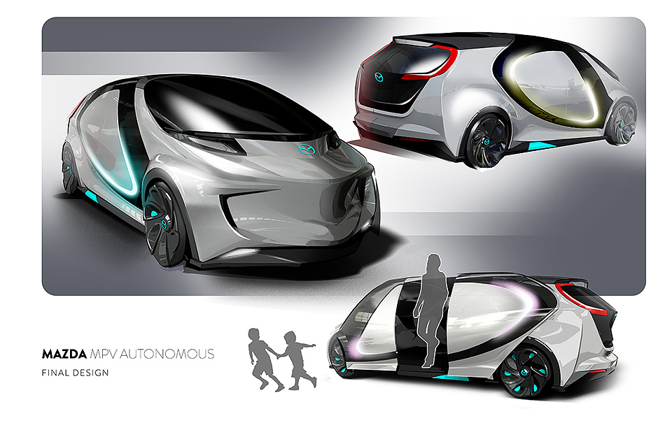 Hand drawn，automobile，mpv，Concept Car，intelligence，