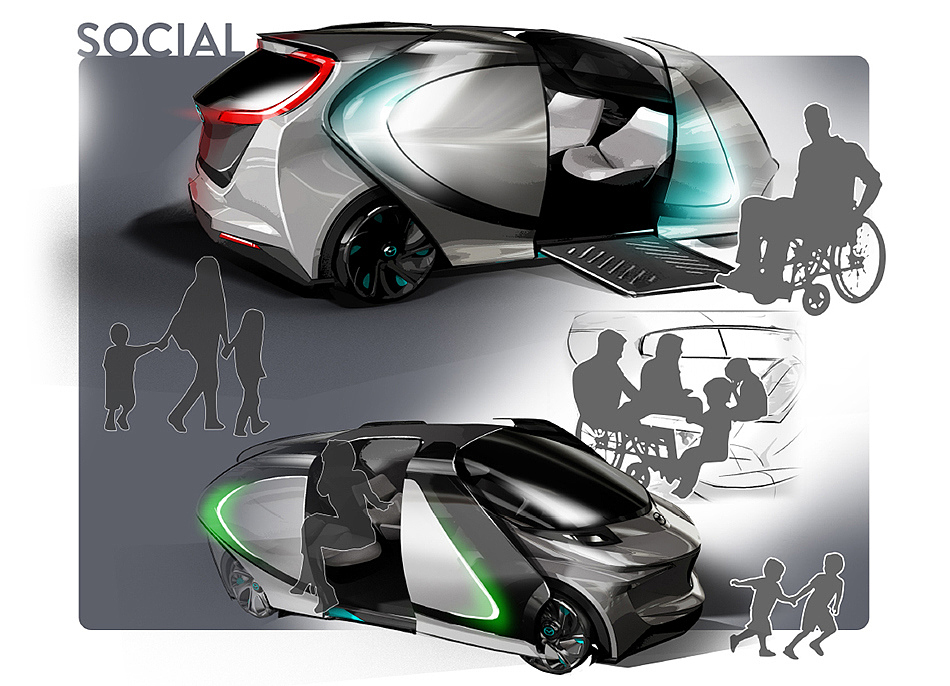 Hand drawn，automobile，mpv，Concept Car，intelligence，