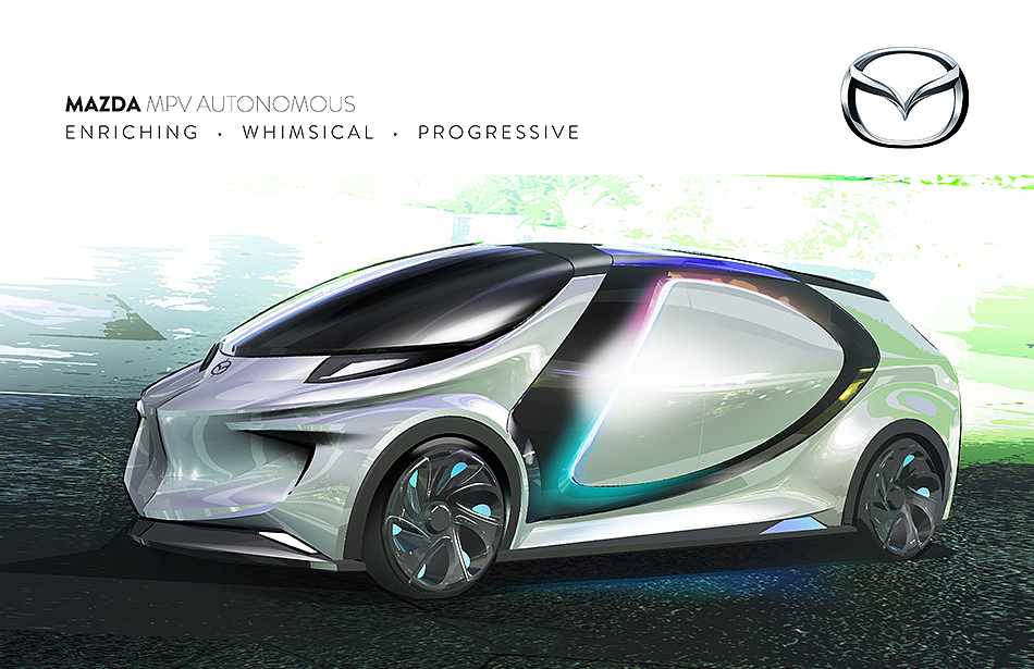Hand drawn，automobile，mpv，Concept Car，intelligence，