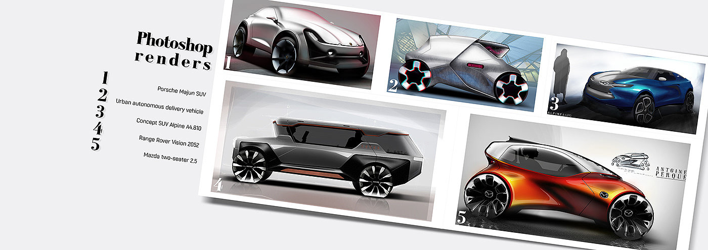 Automobile design，conceptual design，PORTFOLIO '19，