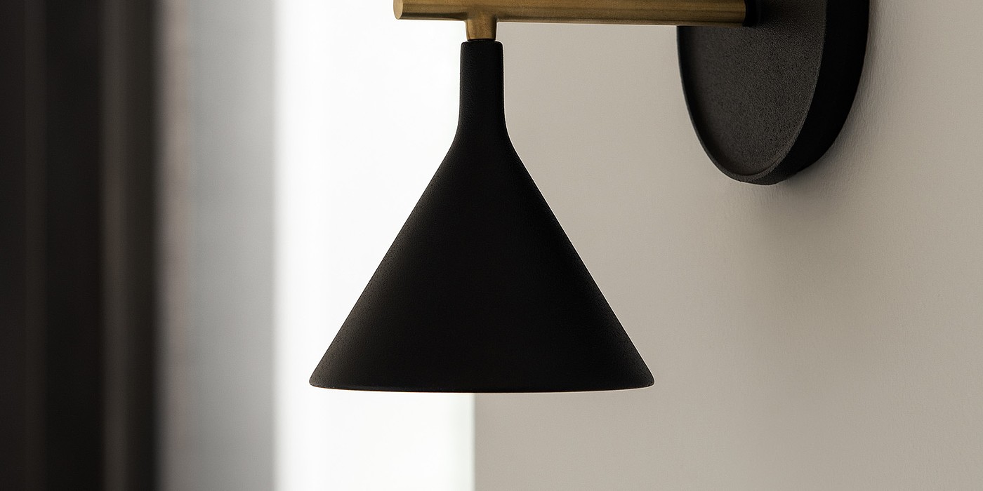 black，Wall lamp，Cast Sconce，