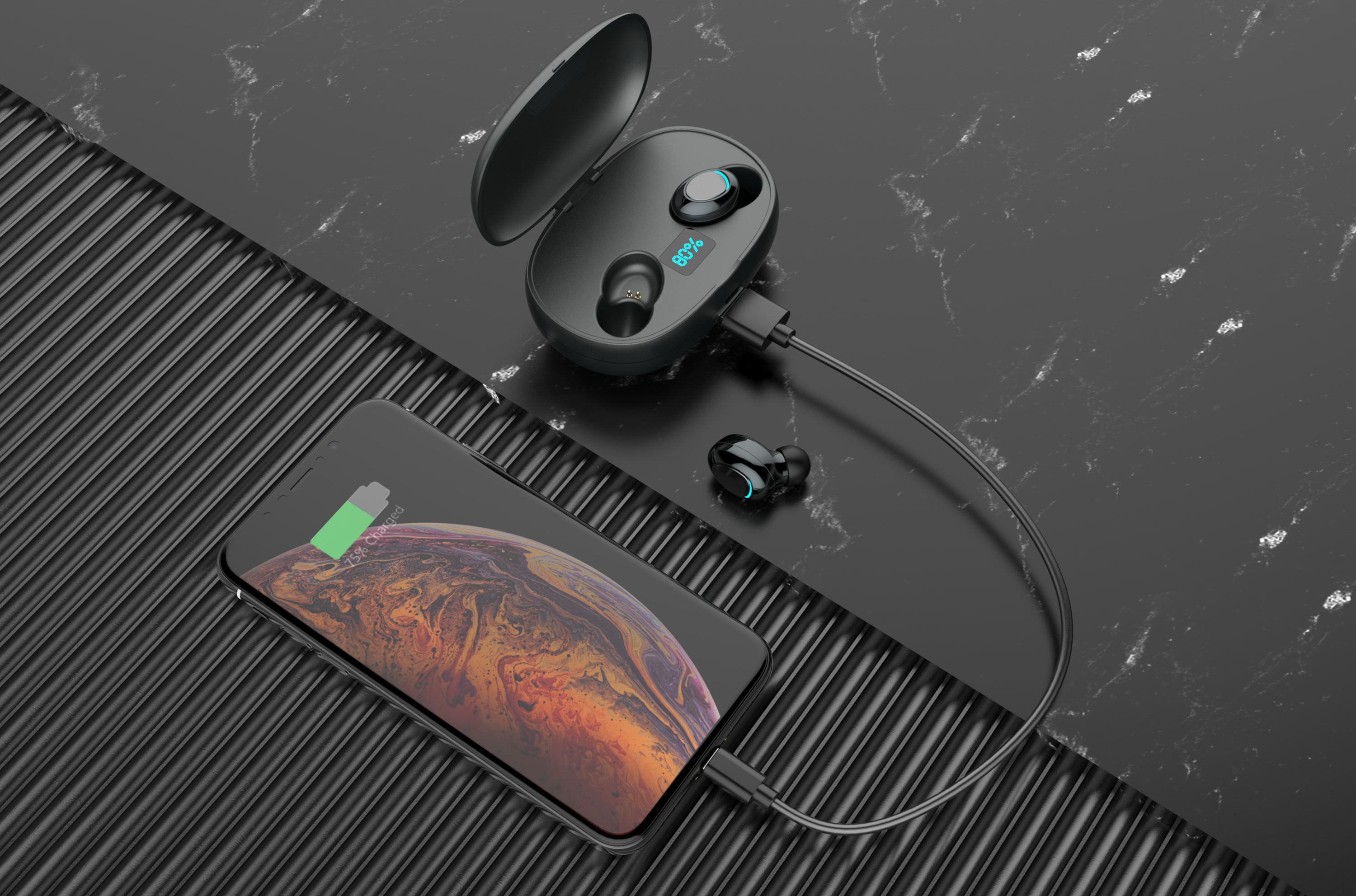 Bluetooth，headset，Bluetooth headset，True wireless，Wireless headset，scene，