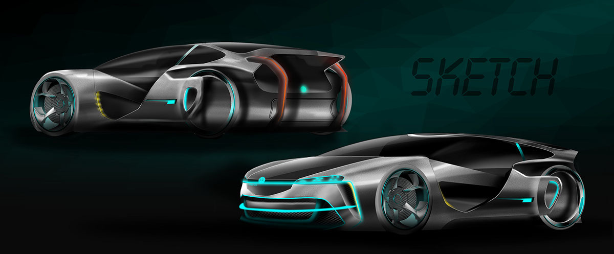design sketch，intelligence，Render，Concept Car，public，