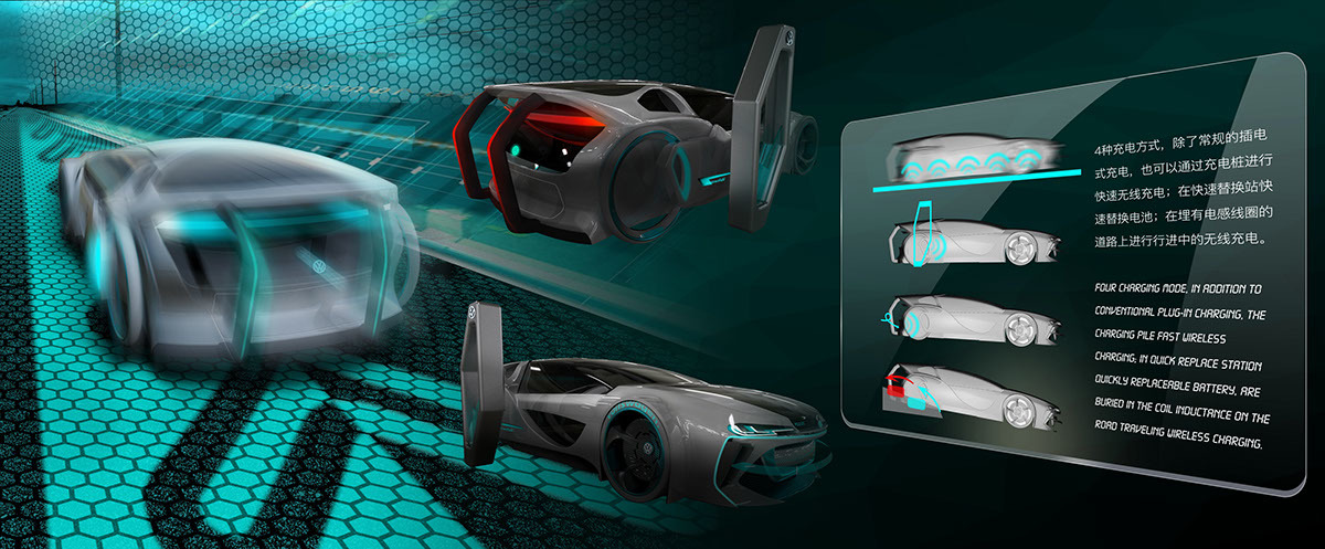 design sketch，intelligence，Render，Concept Car，public，