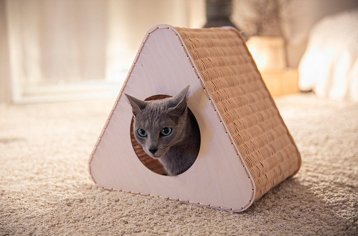 手工艺，猫屋，Triangle Cat House，