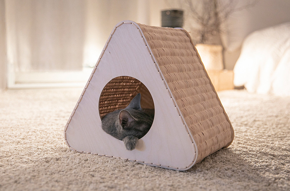 手工艺，猫屋，Triangle Cat House，