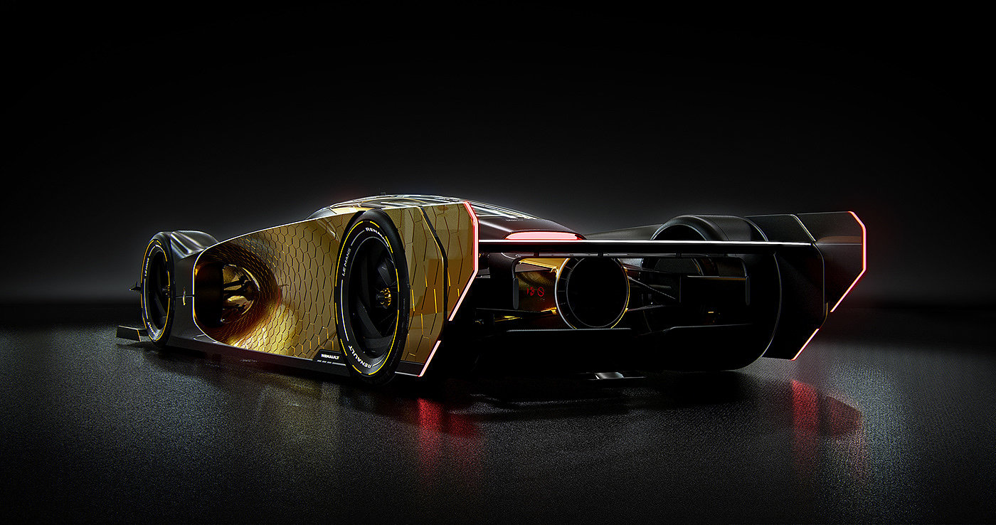 golden，conceptual design，Automobile design，Renault Le Mans，