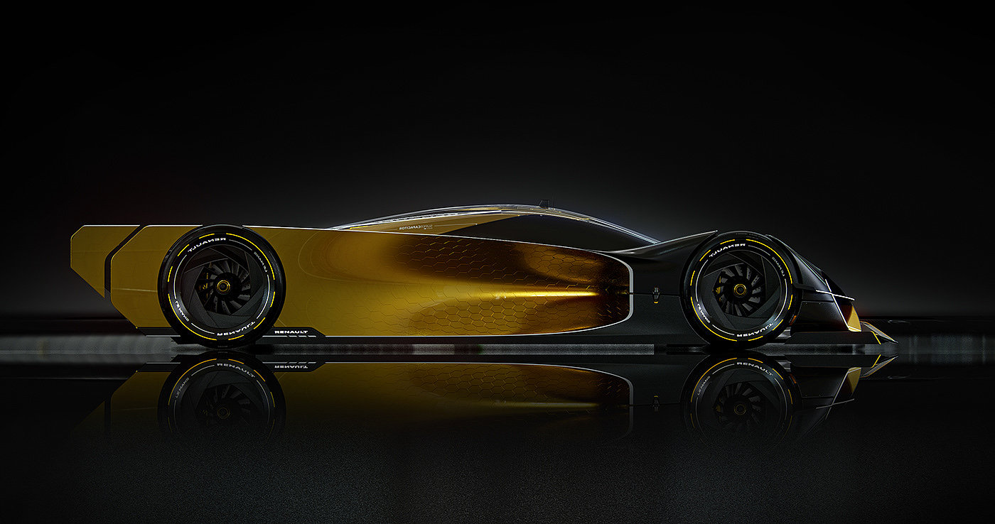 golden，conceptual design，Automobile design，Renault Le Mans，