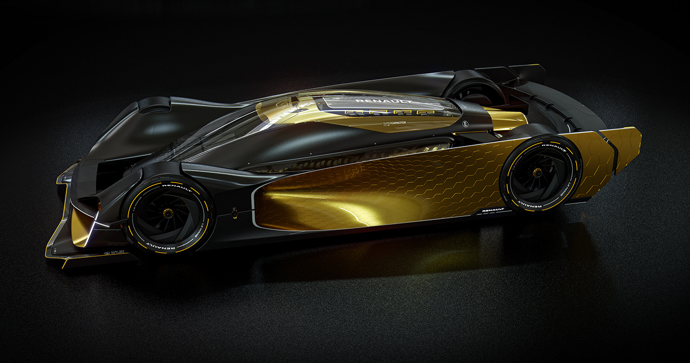 golden，conceptual design，Automobile design，Renault Le Mans，