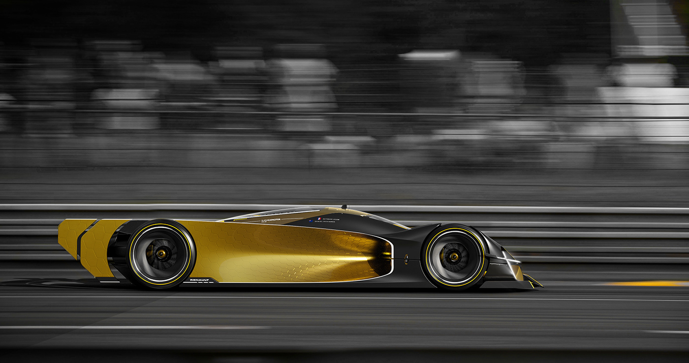 golden，conceptual design，Automobile design，Renault Le Mans，