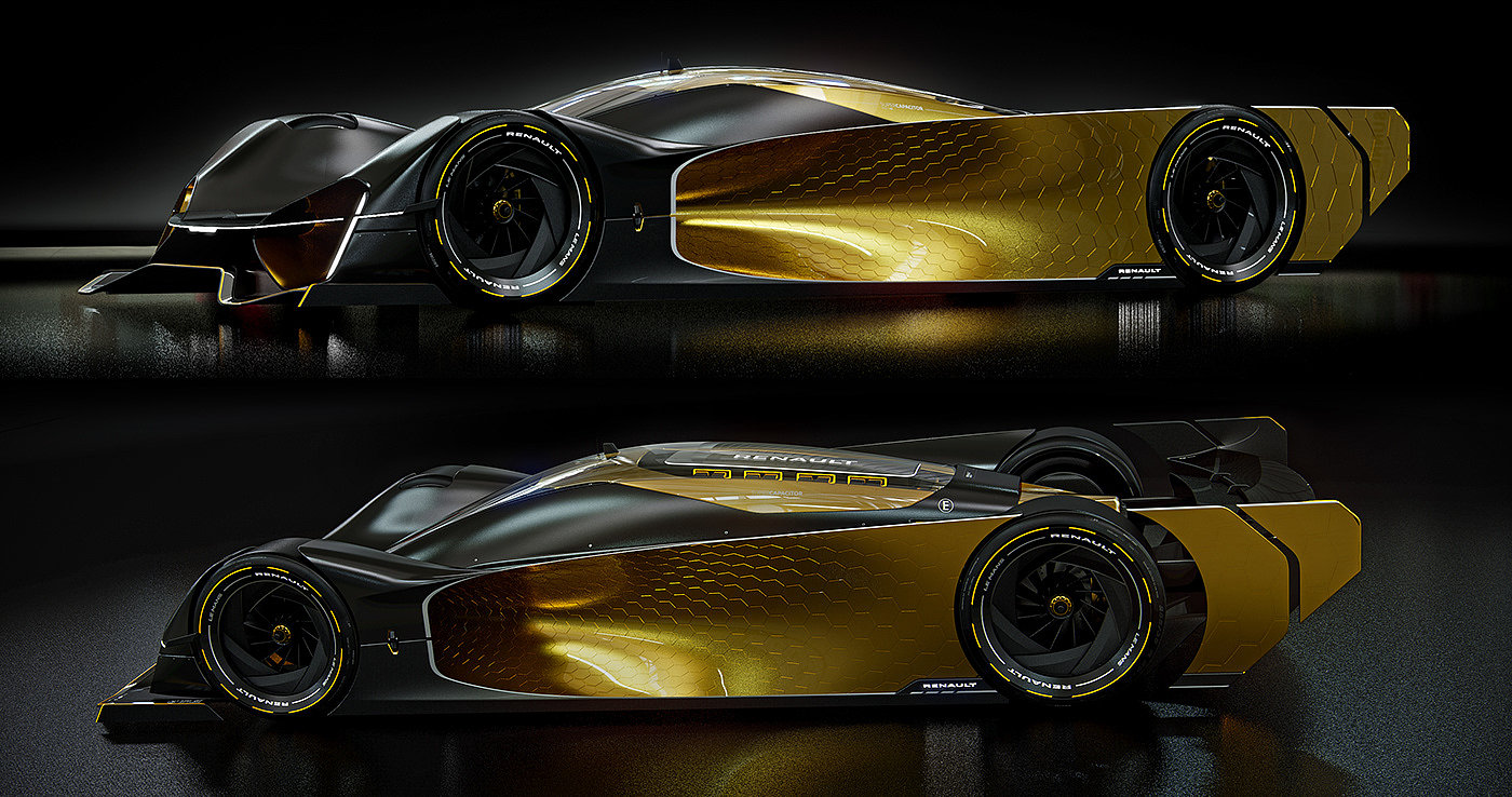 golden，conceptual design，Automobile design，Renault Le Mans，