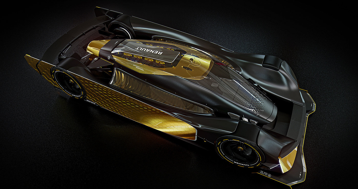 golden，conceptual design，Automobile design，Renault Le Mans，
