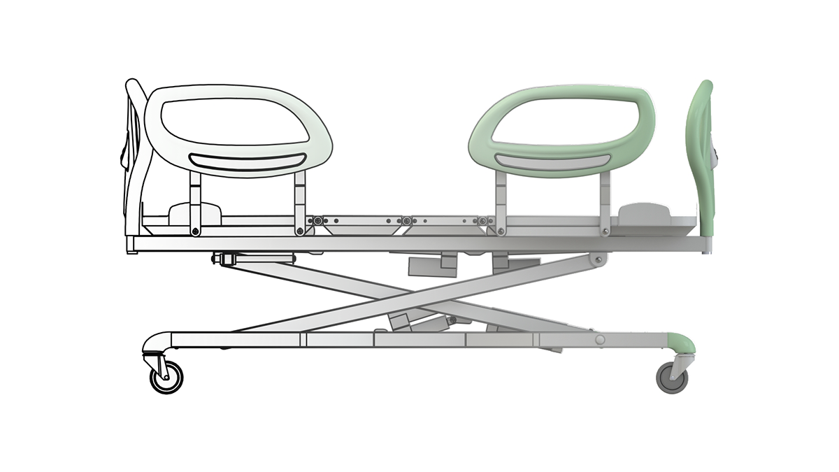 Hospital bed，industrial design，product design，adjust，convenient，