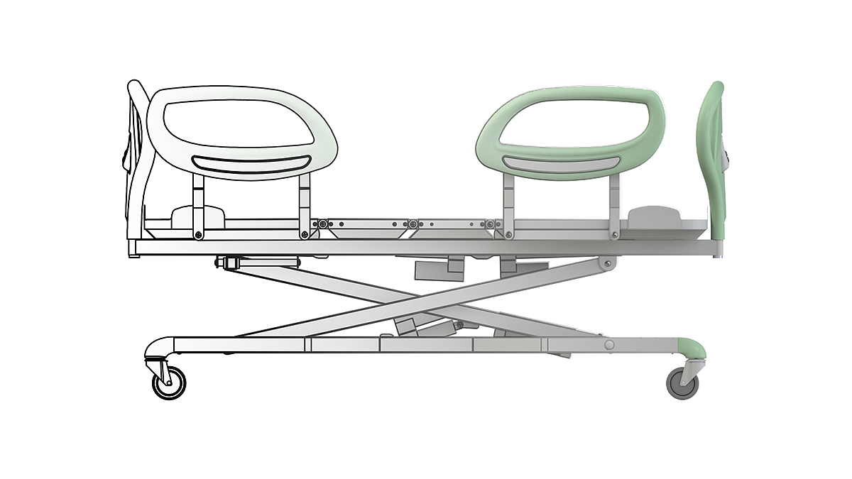 Hospital bed，industrial design，product design，adjust，convenient，