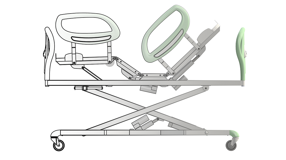 Hospital bed，industrial design，product design，adjust，convenient，