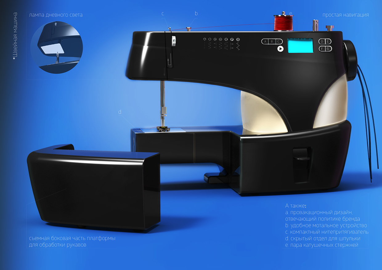 Sewing machine，industrial design，product design，modern，effect，