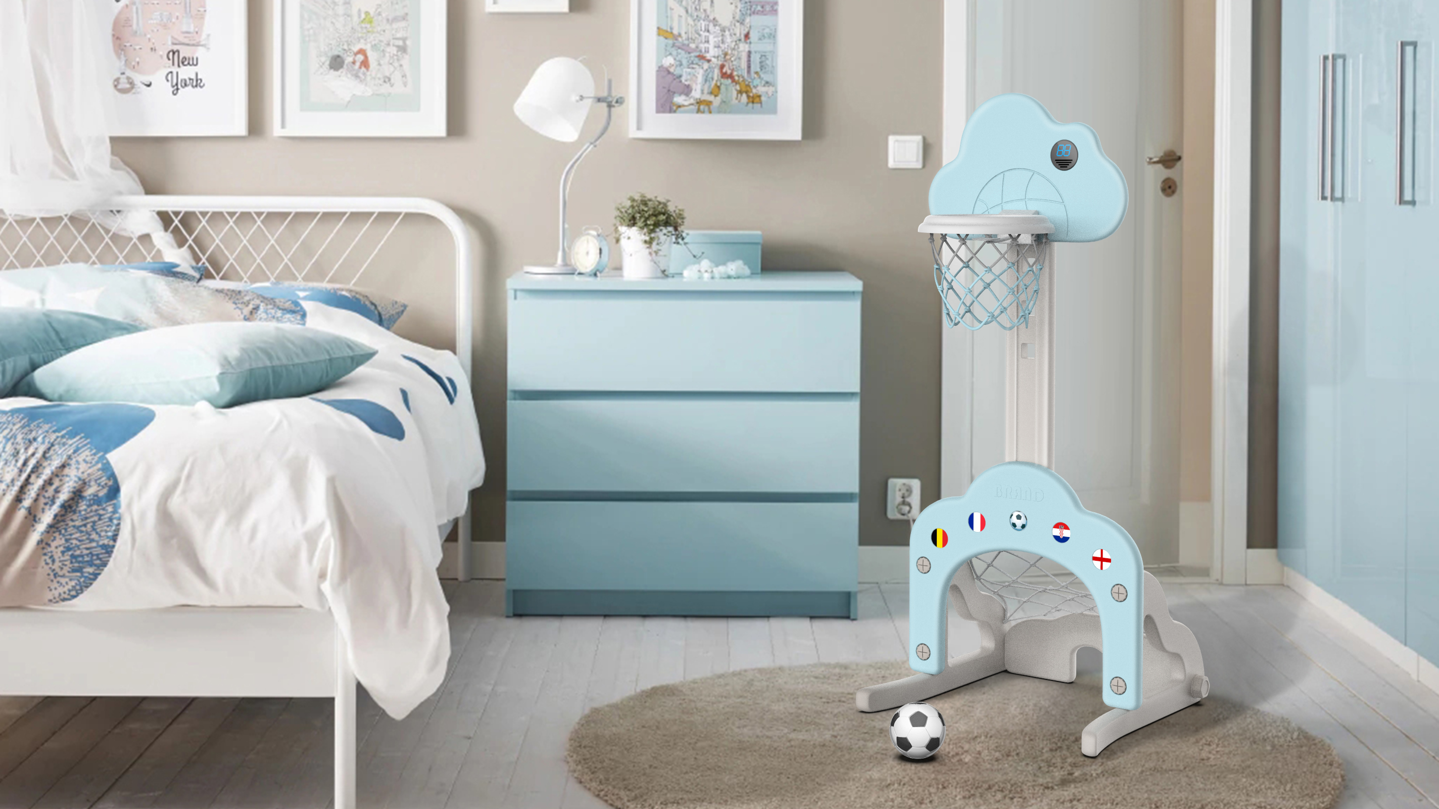 children，Toys，Basketball，Football，Children's basketball stand，basketball stands，product design，Render，