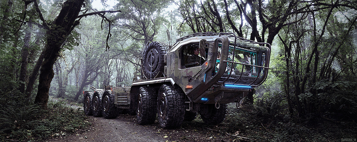 conceptual design，Military cargo truck，BADGER HEMTT 2182，