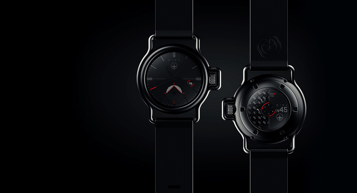 黑色，手表设计，Dire N45，